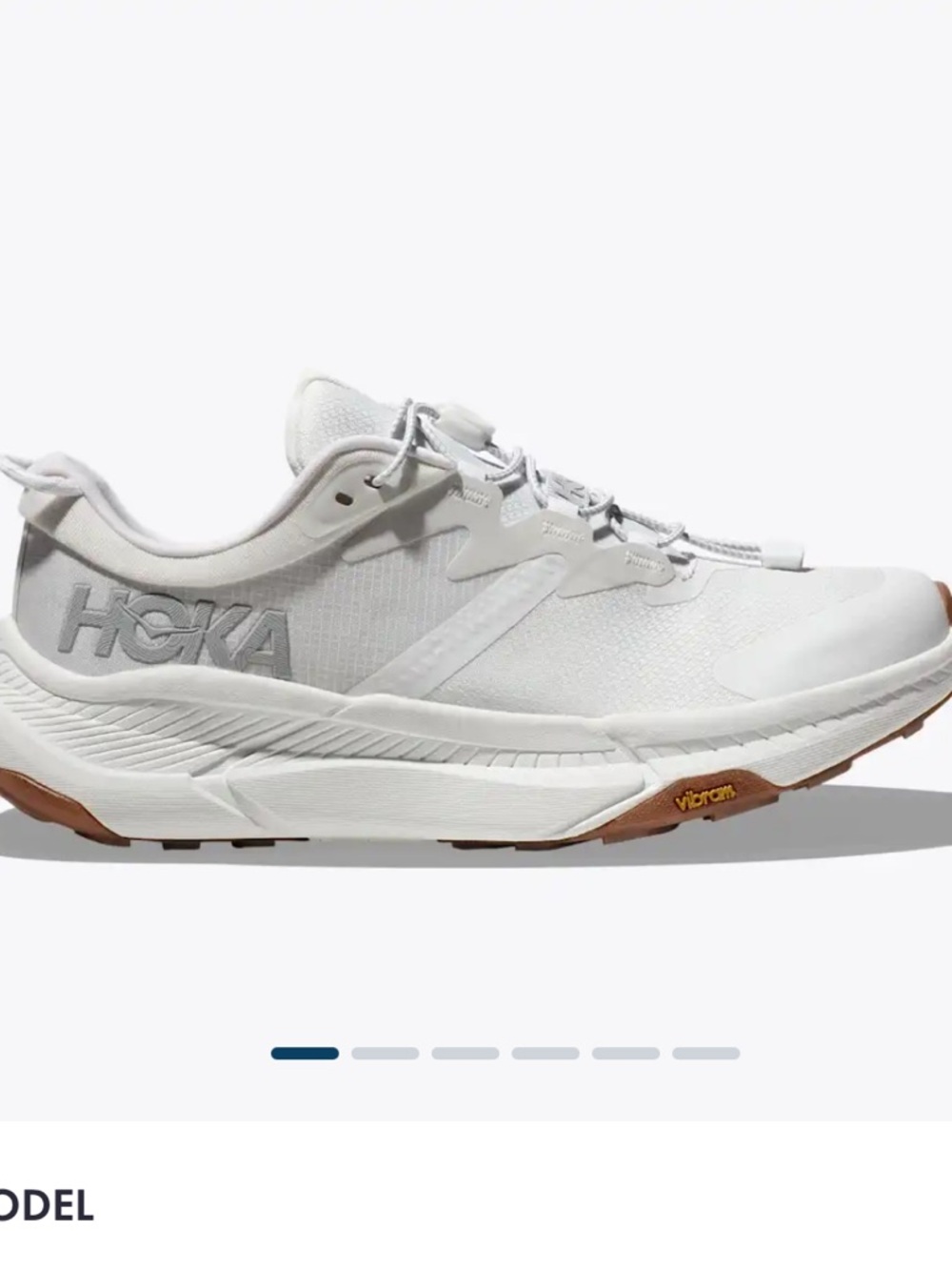 Hoka Men's White and Gum Trail-Ready Sneaker